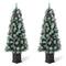 2 Pack 5ft. Pre-Lit Pine Artificial Christmas Porch Tree, Warm White LED Lights